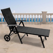 Aluminium polyrattan rollliege - aluminium,