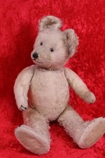 Diem Teddybär 40 cm Mohair Holzwolle Gelenk Beige Sonneberg Thüringen Vintage