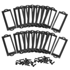 Etikettenhalter aus Metall Datei Namenskarten Rahmen Schwarz 83 x 30 mm