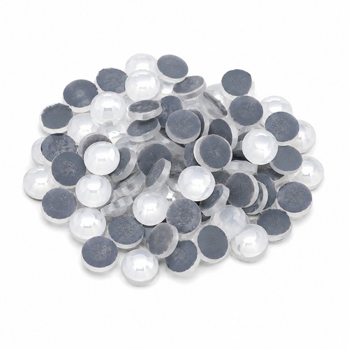 Glas cabochons weiß 8mm - 15,