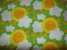 Kinder Bettwäsche Mond Sterne Stoff 70er vintage fabric bedding 70s Graziela Ära