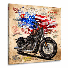 Leinwandbild Harley Davidson Kunstdruck Motorrad Deko Bilder Gratis Versand