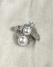 Brosche Anstecknadel Strass Perlen Hochzeit Geschenk Party Pins 