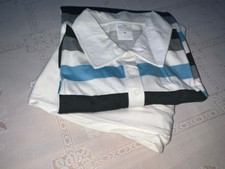 Shirt XL Langarm  mit Kragen + lange weiße Baumwoll Hose mi Einstecktaschen SET