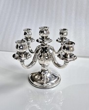 schöner silberner Art Deco Kerzenhalter Kerzenständer fünfflammiger Kandelaber