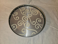 Weihnachten Advent Deko IKEA Kerzentablett Kerzen Tabel Teller Silber  Ø 28 cm