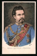 Lithographie König Ludwig II
