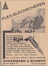 STUTTGART, Werbung 1936, Ackermann & Schmitt Flex-Blechscheren