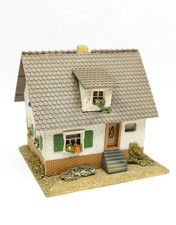 Vaupe 1041 Haus Wohnhaus 1:87 Holz Pappe 1956 Fertigmodell H0 Märklin Trix alt