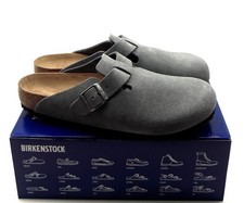 BIRKENSTOCK BOSTON BS VELOURSLEDER M12 290 GRAY Gr 45 SOFT FOOTBED NEU IM KARTON