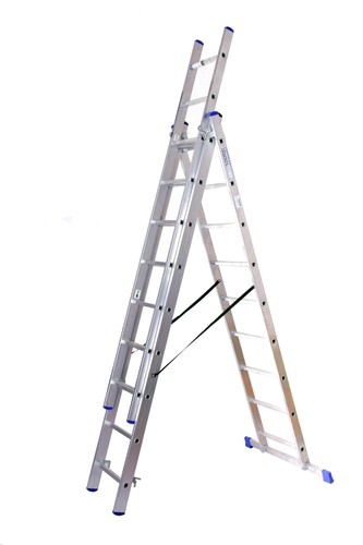 Alu stehleiter 3x9 stufig - alu-stehleiter, 3x9-stufig