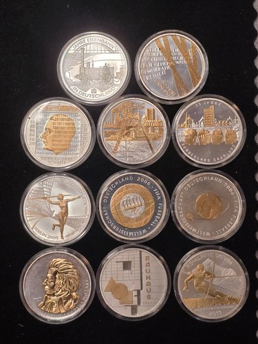 11x euro silbermünzen 925 - 11x,