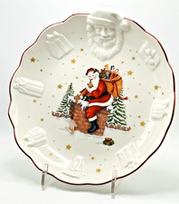 Selten Villeroy & Boch 3D Schale Relief Toys Fantasy Santa auf Dach Weihnachten