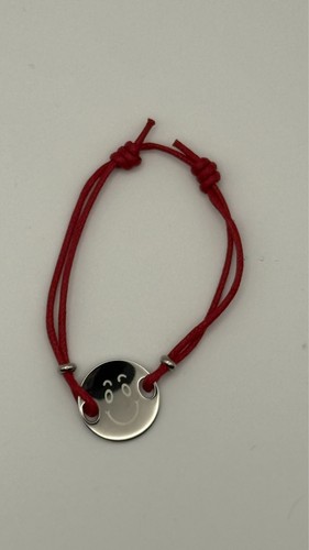 Stoffarmband smiley rot - smiley,