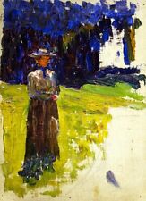 Kochel - Dame steht am Waldrand - Wassily Kandinsky -1902