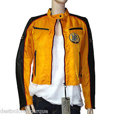 Motorradjacke Leder und Nylon