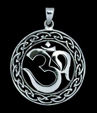 Anhänger Buddhismus Aum Oder Om Sacred aus Silber 925 - 9.6gr Tibet #5207 -M1