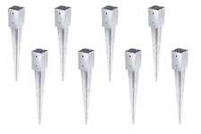 Alberts 8 x Einschlag-Bodenhülse Hülse Einschlaghülse Pfostenträger 91x91x750 mm