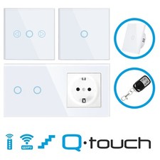Glas Touch Schalter Wechselschalter Kreuzschalter Dimmer Wi-Fi Schuko Steckdose