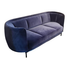 Wittmann Sofa Vuelta Stoff E Velvet Navy Blau Füße Schwarz