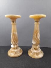 2x Marmor Kerzenständer Kerzenhalter Tischleuchter, elegantes Design, TOP