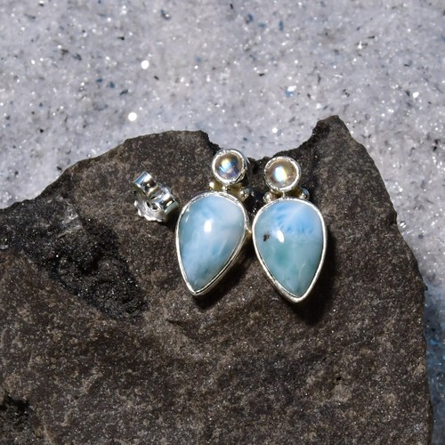 Larimar ohrring 925er silber - ohrring,,