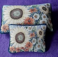 "SONNENBLUMEN"Vintage Nostalgie Shabby Landhaus 2St. Deko Kissen+Bezug Goblin/BW