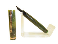 Schöner 20er Jahre Sheaffer Flat Top Jadegrün Füllfederhalter