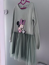 H&M ~ Shirt-Kleid, Minnie Mouse, Mädchen?Glitzer-Tüllrock, Gr. 134/140, NEU