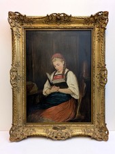 Bela IVANYI 1867-1940 Ölgemälde MÄDCHEN Buch A. GRÜNWALD antik UNGARN Portrait