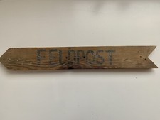 1943! Orig. Holz Schild Feldpost Ostfront Winterkrieg Wehrmacht 2. Weltkrieg WW2