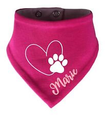 Hunde Wende Halstuch HERZ MIT PFOTE personalisiert mit Namen des Hundes