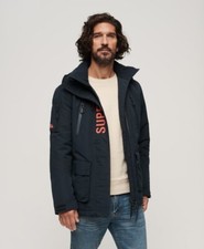 Superdry Jacke Mantel Kapuze Ultimate Windcheater Jacket Reißverschlusstaschen blau orange
