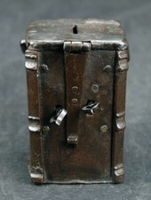 OPFERSTOCK EISEN ABLASS KOLLEKTE GOTIK FRANKREICH FALLRIEGEL SCHLÜSSEL 15. JH