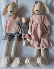 XXL Hasen Familie aus Stoff, beweglich,kann gut sitzen, Handarbeit 68cm und 35cm