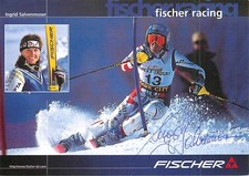 Ingrid Salvenmoser Autogrammkarte Fischer Racing Ski Alpin Österreich