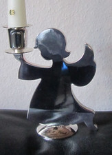 Kerzenhalter - "Engel" - Weihnachts Leuchter - silbern - 13 cm - modern