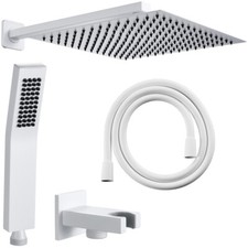 Jowi Unterputz Duscharmaturen Set, Weiß, 300x300mm Kopfbrause, Metall Brausen