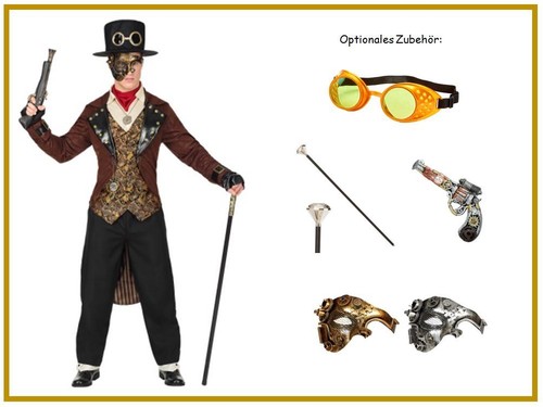 Steampunk herren kostüm - herren,