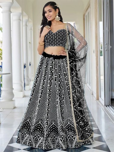 Lehenga choli schwarz - lehenga,