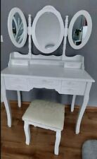 Schminktischim Antik-Look, 3 schwenkbare Spiegel, 90 x 40 x 145 cm, Landhaus 