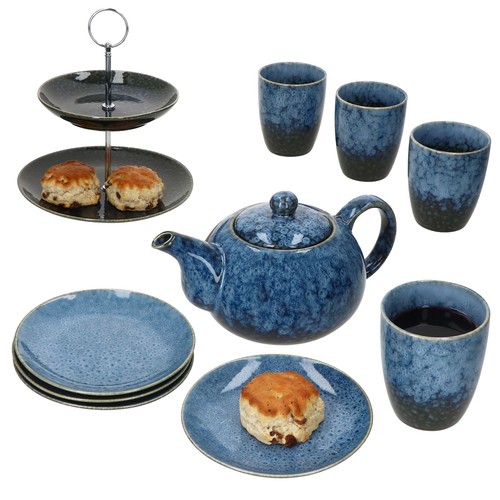 10tlg teeset scones - scones, blau