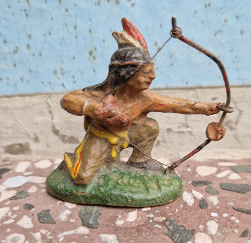 Elastolin indianer knieend mit - indianer,