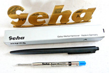 Geha 321 Style Kugelschreiber matt schwarz # mit neuer grüner Minen # (1368)