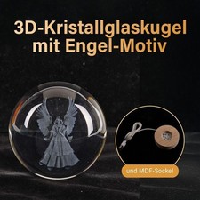 3D KRISTALLGLASKUGEL DEKOLAMPE