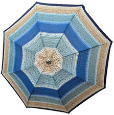 "Knirps" Regenschirm Taschenschirm  Damen blau/braun/grau manuell Vintage