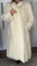Weiss fuchs pelzmantel - weiss,