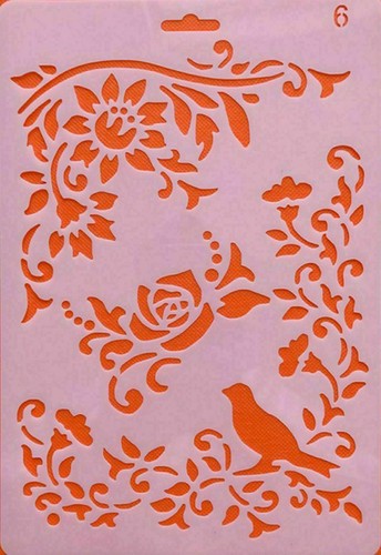 Blumen rose vogel - blumen, schablone