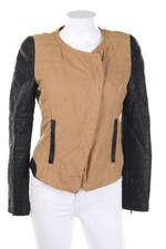 ZARA TRF Jacket Faux Leather Details S camel