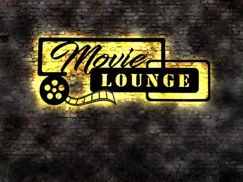 Movie lounge leuchtreklame - movie,